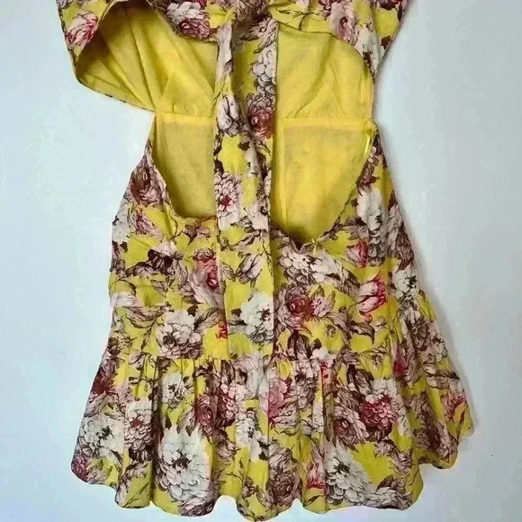 NEW! Bardot Gisella Linen Blend Strapless Tropical Floral Mini Dress - Picture 6 of 8